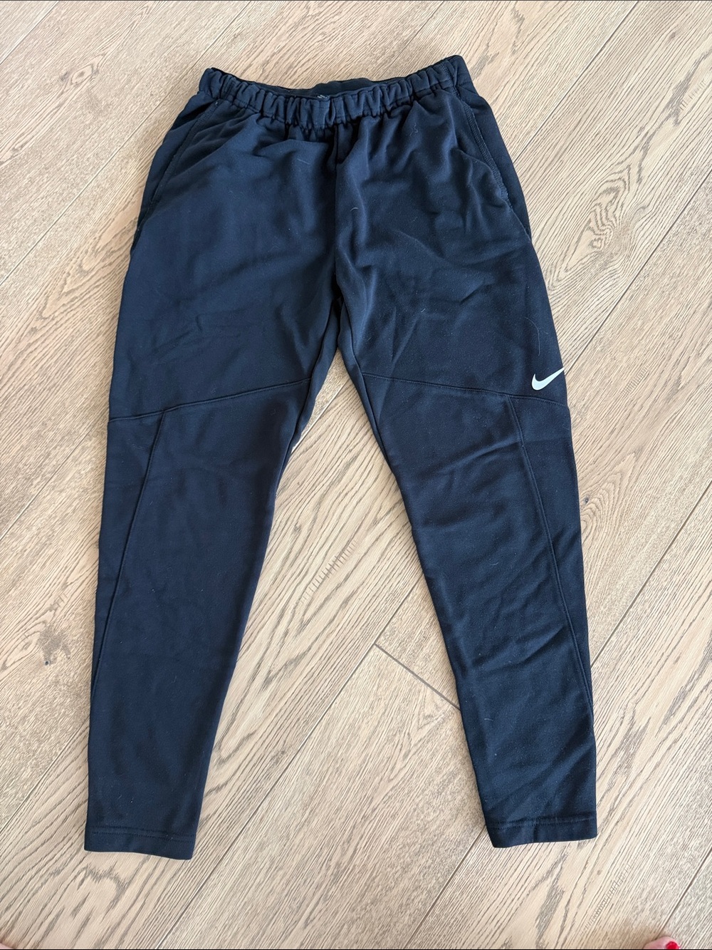 Nike Black Track Joggers with White Swoosh